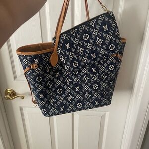 Louis Vuitton Navy and Tan Tote Bag